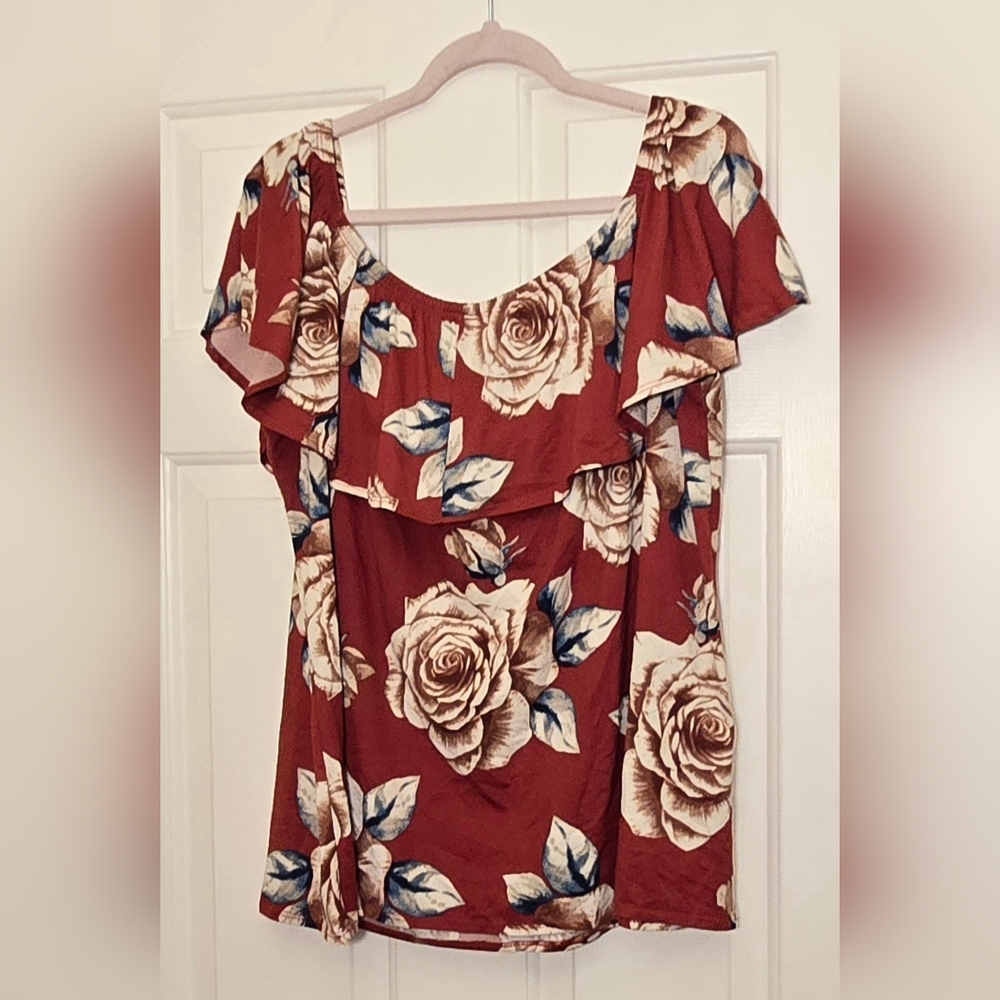 Cream Flutter Sleeve Ruffled Blouse
